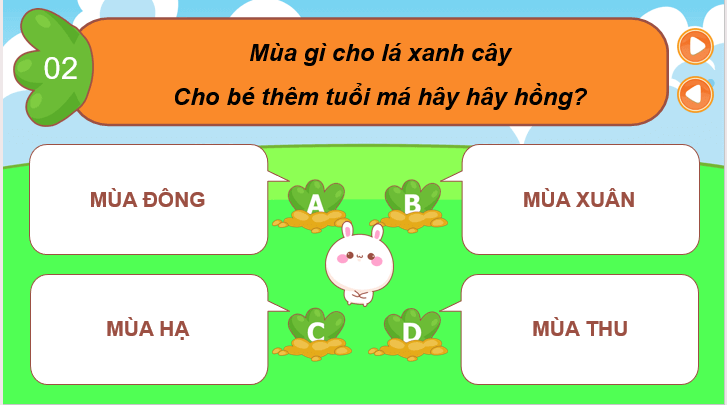 Giáo án điện tử Chuyện bốn mùa lớp 2 | PPT Tiếng Việt lớp 2 Cánh diều