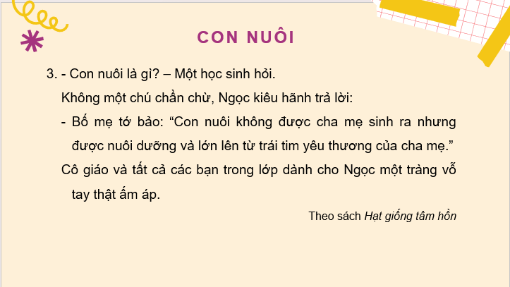 Giáo án điện tử Con nuôi lớp 2 | PPT Tiếng Việt lớp 2 Cánh diều