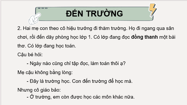 Giáo án điện tử Đến trường lớp 2 | PPT Tiếng Việt lớp 2 Cánh diều