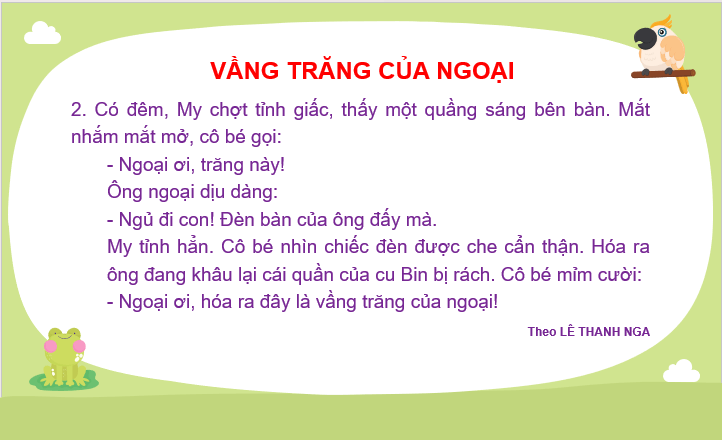 Giáo án điện tử Vầng trăng của ngoại lớp 2 | PPT Tiếng Việt lớp 2 Cánh diều