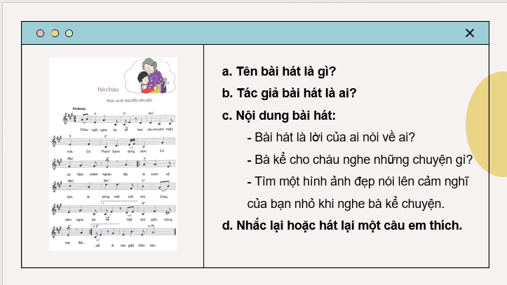 Giáo án điện tử Bài hát Bà cháu lớp 2 | PPT Tiếng Việt lớp 2 Cánh diều