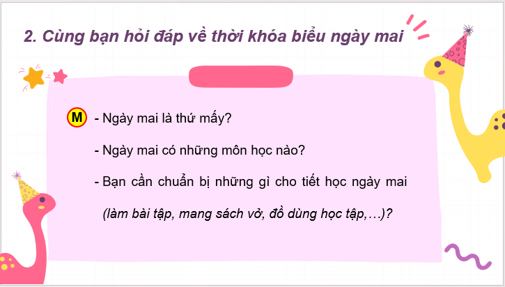 Giáo án điện tử Đọc thời khóa biểu lớp 2 | PPT Tiếng Việt lớp 2 Cánh diều