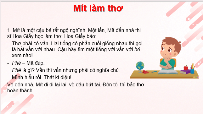 Giáo án điện tử Kể chuyện đã học Mít làm thơ lớp 2 | PPT Tiếng Việt lớp 2 Cánh diều