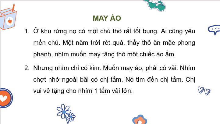 Giáo án điện tử Kể lại chuyện may áo lớp 2 | PPT Tiếng Việt lớp 2 Cánh diều