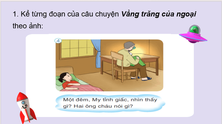 Giáo án điện tử Nghe - kể vầng trăng của ngoại lớp 2 | PPT Tiếng Việt lớp 2 Cánh diều