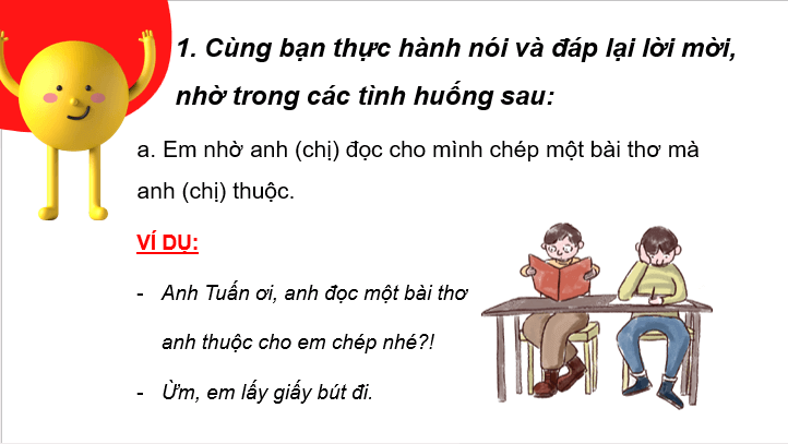 Giáo án điện tử Nói và đáp lại lời mời lớp 2 | PPT Tiếng Việt lớp 2 Cánh diều