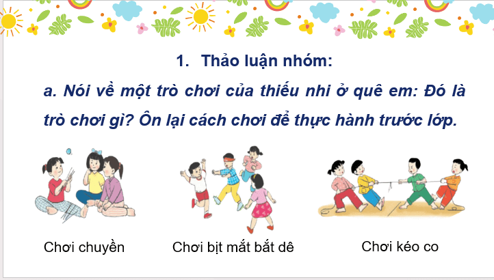 Giáo án điện tử Nói về trò chơi thiếu nhi quê em lớp 2 | PPT Tiếng Việt lớp 2 Cánh diều