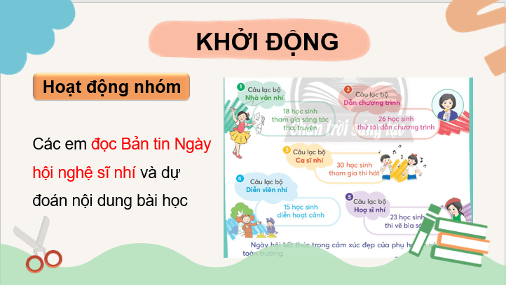 Giáo án điện tử Bản tin ngày hội nghệ sĩ nhí lớp 3 | PPT Tiếng Việt lớp 3 Chân trời sáng tạo