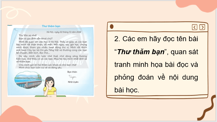 Giáo án điện tử Thư thăm bạn lớp 3 | PPT Tiếng Việt lớp 3 Chân trời sáng tạo