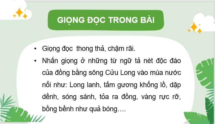 Giáo án điện tử Mênh mông mùa nước nổi lớp 3 | PPT Tiếng Việt lớp 3 Chân trời sáng tạo