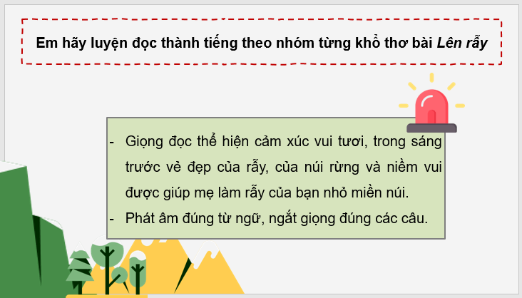 Giáo án điện tử Lên rẫy lớp 4 | PPT Tiếng Việt lớp 4 Cánh diều