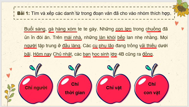 Giáo án điện tử Luyện tập về danh từ lớp 4 | PPT Tiếng Việt lớp 4 Cánh diều