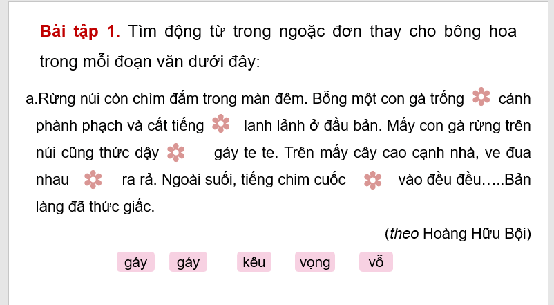 Giáo án điện tử (Luyện từ và câu lớp 4) Luyện tập về động từ lớp 4 | PPT Tiếng Việt lớp 4 Kết nối tri thức