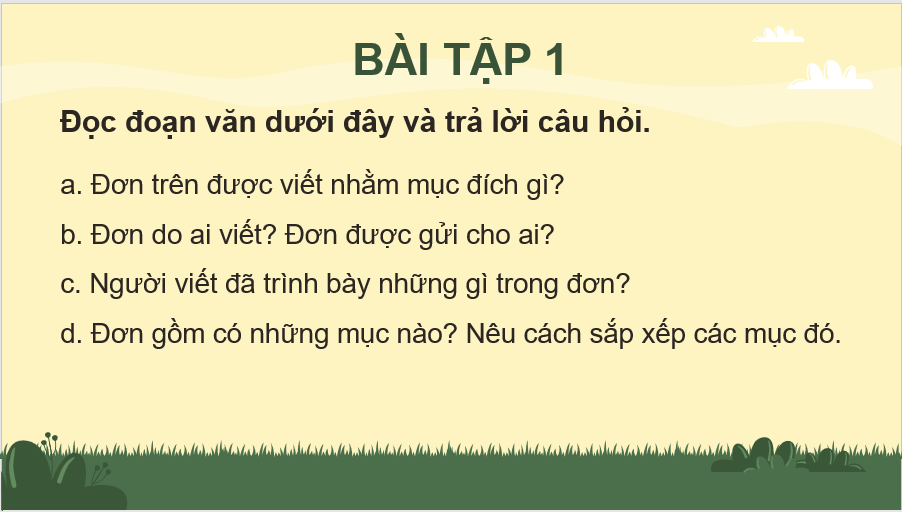 Giáo án điện tử Tìm hiểu cách viết đơn lớp 4 | PPT Tiếng Việt lớp 4 Kết nối tri thức