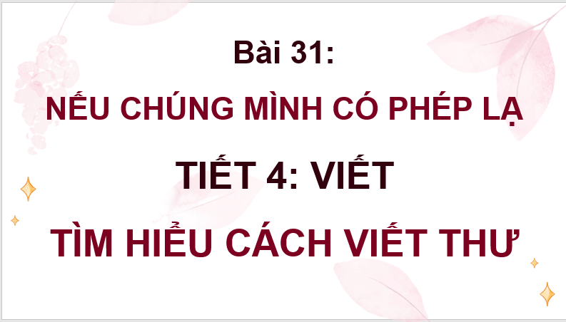 Giáo án điện tử Tìm hiểu cách viết thư lớp 4 | PPT Tiếng Việt lớp 4 Kết nối tri thức