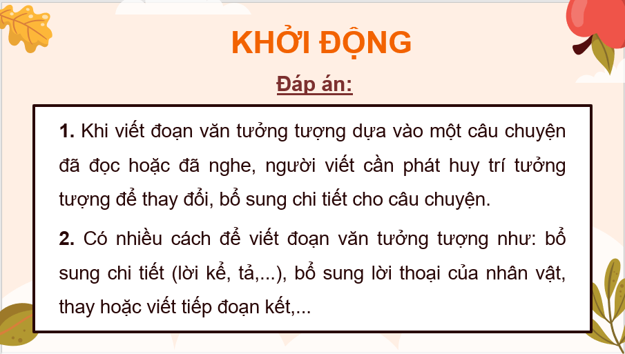 Giáo án điện tử Tìm ý cho đoạn văn tưởng tượng lớp 4 | PPT Tiếng Việt lớp 4 Kết nối tri thức