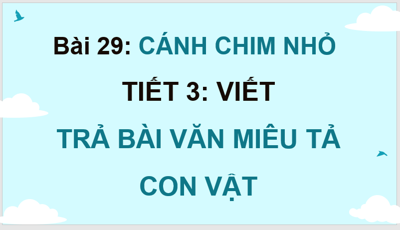 Giáo án điện tử Trả bài văn miêu tả con vật lớp 4 | PPT Tiếng Việt lớp 4 Kết nối tri thức