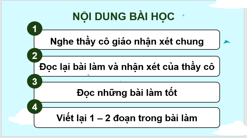 Giáo án điện tử Trả bài văn miêu tả con vật lớp 4 | PPT Tiếng Việt lớp 4 Kết nối tri thức