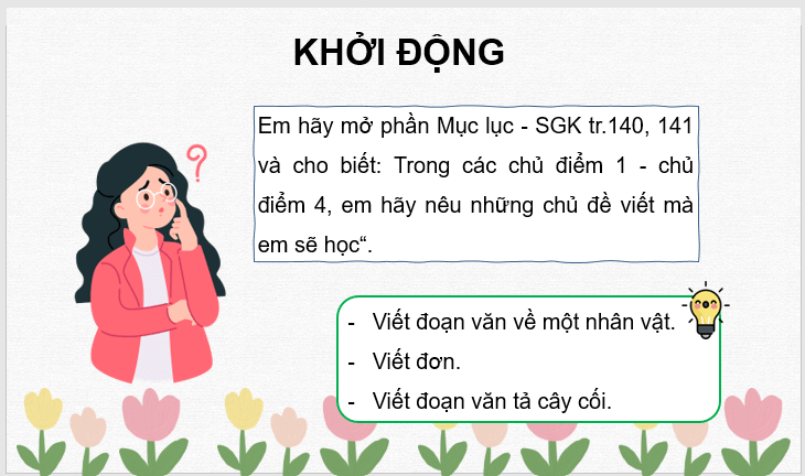 Giáo án điện tử Viết đoạn văn về một nhân vật lớp 4 | PPT Tiếng Việt lớp 4 Cánh diều