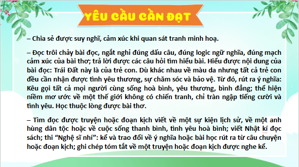 Giáo án điện tử Bài ca Trái Đất lớp 5 | PPT Tiếng Việt lớp 5 Chân trời sáng tạo