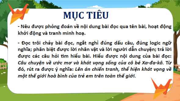 Giáo án điện tử Những con hạc giấy lớp 5 | PPT Tiếng Việt lớp 5 Chân trời sáng tạo