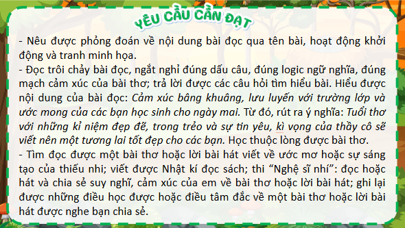 Giáo án điện tử Thơ viết cho ngày mai lớp 5 | PPT Tiếng Việt lớp 5 Chân trời sáng tạo