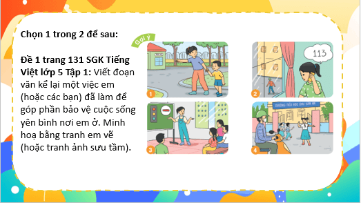 Giáo án điện tử Chung tay vì cuộc sống yên bình lớp 5 | PPT Tiếng Việt lớp 5 Cánh diều
