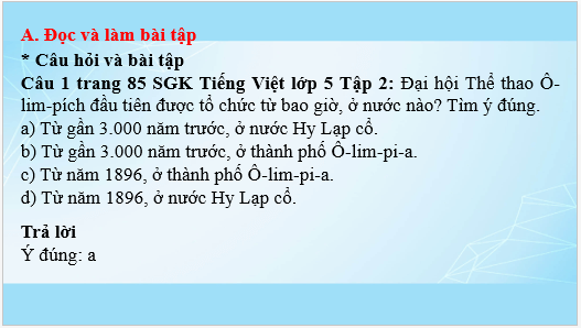 Giáo án điện tử Ngọn lửa Ô-lim-pích lớp 5 | PPT Tiếng Việt lớp 5 Cánh diều