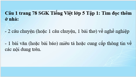 Giáo án điện tử Đọc sách báo về nghề nghiệp lớp 5 | PPT Tiếng Việt lớp 5 Cánh diều