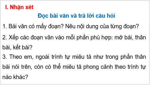 Giáo án điện tử Tả phong cảnh (Cấu tạo của bài văn) lớp 5 | PPT Tiếng Việt lớp 5 Cánh diều