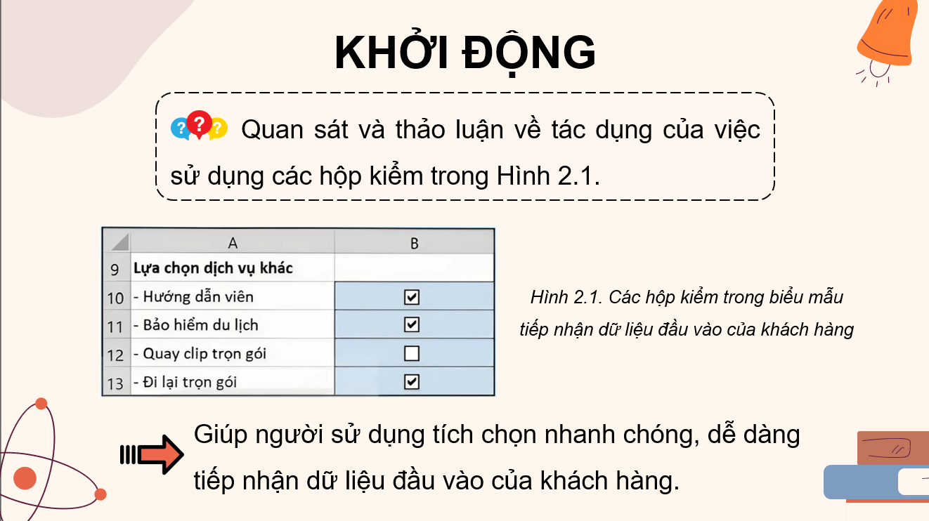 Giáo án điện tử Chuyên đề Tin 10 Kết nối tri thức Bài 2: Tạo biểu mẫu khách hàng với hộp kiểm | PPT Chuyên đề Tin học 10
