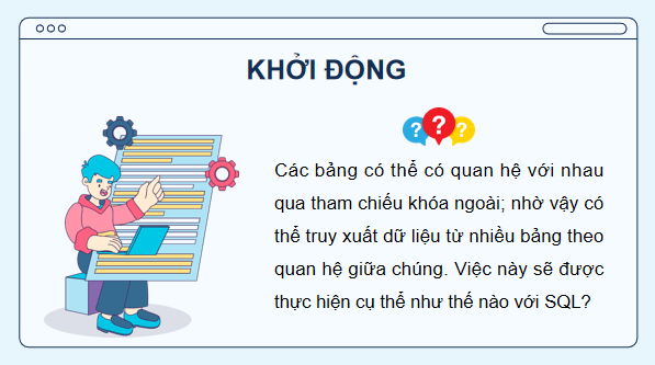 Giáo án điện tử Tin 11 Kết nối tri thức Bài 23: Thực hành truy xuất dữ liệu qua liên kết các bảng | PPT Tin học 11