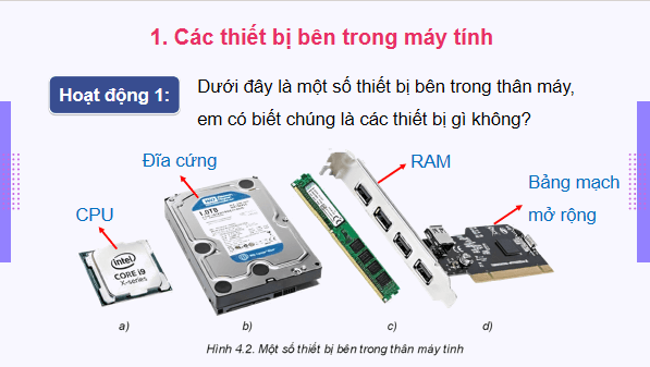 Giáo án điện tử Tin 11 Kết nối tri thức Bài 4: Bên trong máy tính | PPT Tin học 11