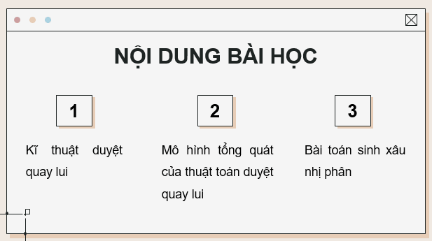 Giáo án điện tử Chuyên đề Tin 11 Kết nối tri thức Bài 13: Kĩ thuật duyệt quay lui | PPT Chuyên đề học tập Tin học 11