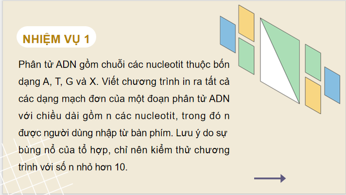 Giáo án điện tử Chuyên đề Tin 11 Kết nối tri thức Bài 14: Thực hành kĩ thuật duyệt quay lui | PPT Chuyên đề học tập Tin học 11