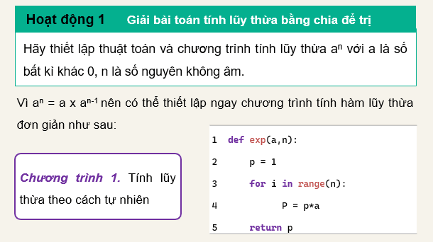 Giáo án điện tử Chuyên đề Tin 11 Kết nối tri thức Bài 7: Thiết kế thuật toán theo kĩ thuật chia để trị | PPT Chuyên đề học tập Tin học 11