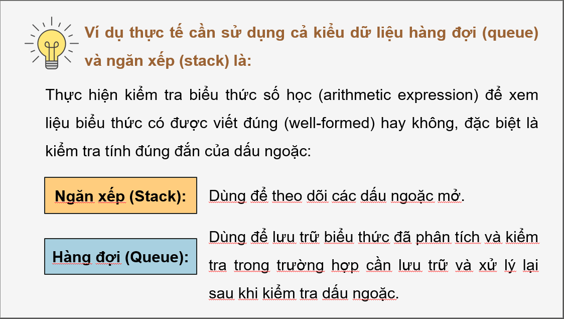 Giáo án điện tử Chuyên đề Tin 12 Kết nối tri thức Bài 5: Thực hành kiểu dữ liệu ngăn xếp và hàng đợi | PPT Chuyên đề học tập Tin học 12