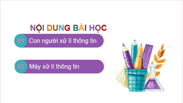 Giáo án điện tử Tin học lớp 3 Kết nối tri thức Bài 2: Xử lí thông tin | PPT Tin học lớp 3