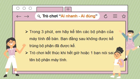 Giáo án điện tử Tin học lớp 3 Kết nối tri thức Bài 3: Máy tính và em | PPT Tin học lớp 3