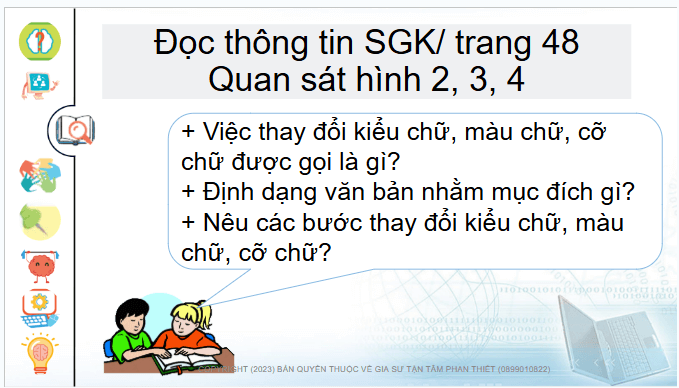 Giáo án điện tử Tin học lớp 4 Chân trời sáng tạo Bài 10: Định dạng, tạo hiệu ứng cho trang chiếu | PPT Tin học 4