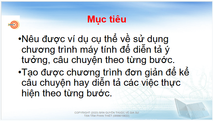 Giáo án điện tử Tin học lớp 4 Chân trời sáng tạo Bài 13: Tạo chương trình máy tính để kể chuyện | PPT Tin học 4