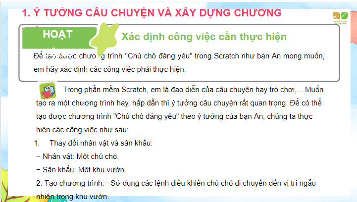 Giáo án điện tử Tin học lớp 4 Kết nối tri thức Bài 15: Tạo chương trình máy tính để diễn tả ý tưởng | PPT Tin học 4
