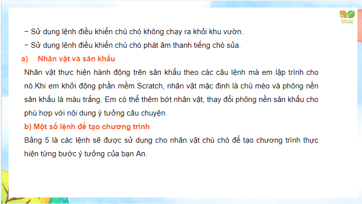 Giáo án điện tử Tin học lớp 4 Kết nối tri thức Bài 15: Tạo chương trình máy tính để diễn tả ý tưởng | PPT Tin học 4
