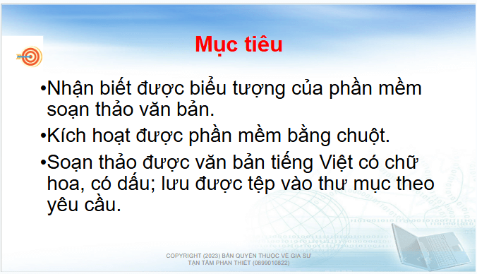 Giáo án điện tử Tin học lớp 4 Chân trời sáng tạo Bài 7: Soạn thảo văn bản tiếng việt | PPT Tin học 4