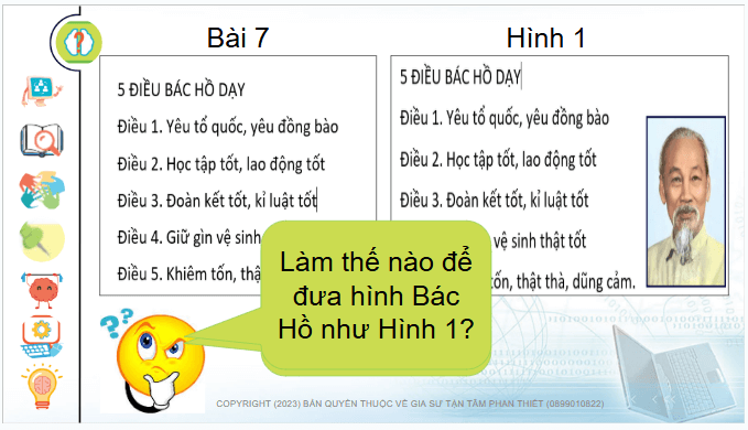 Giáo án điện tử Tin học lớp 4 Chân trời sáng tạo Bài 8: Chèn hình ảnh, sao chép, di chuyển, xóa văn bản | PPT Tin học 4