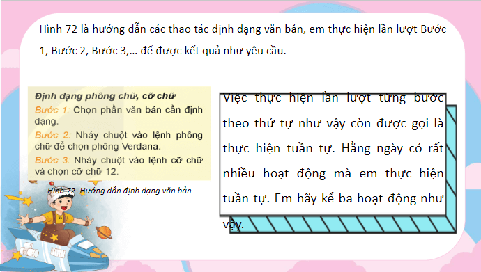 Giáo án điện tử Tin học lớp 5 Kết nối tri thức Bài 10: Cấu trúc tuần tự | PPT Tin học 5