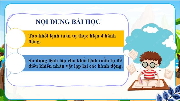 Giáo án điện tử Tin học lớp 5 Kết nối tri thức Bài 12: Thực hành sử dụng lệnh lặp | PPT Tin học 5