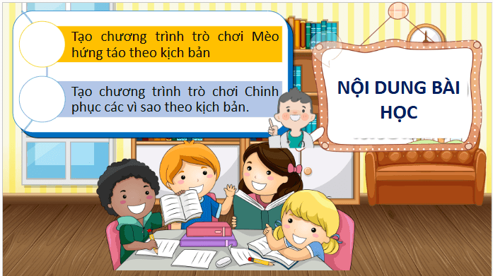 Giáo án điện tử Tin học lớp 5 Chân trời sáng tạo Bài 15: Thực hành tạo chương trình theo kịch bản | PPT Tin học 5