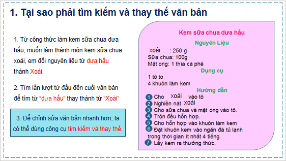 Giáo án điện tử Tin 6 Kết nối tri thức Bài 13: Thực hành: Tìm kiếm và thay thế | PPT Tin học 6