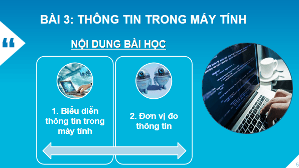Giáo án điện tử Tin 6 Kết nối tri thức Bài 3: Thông tin trong máy tính | PPT Tin học 6